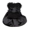 Wool Fur-Trimmed Dog Harness Coat - Black