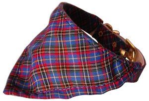 Blue Plaid Bandana Collars (Color: Blue, Size: 12)